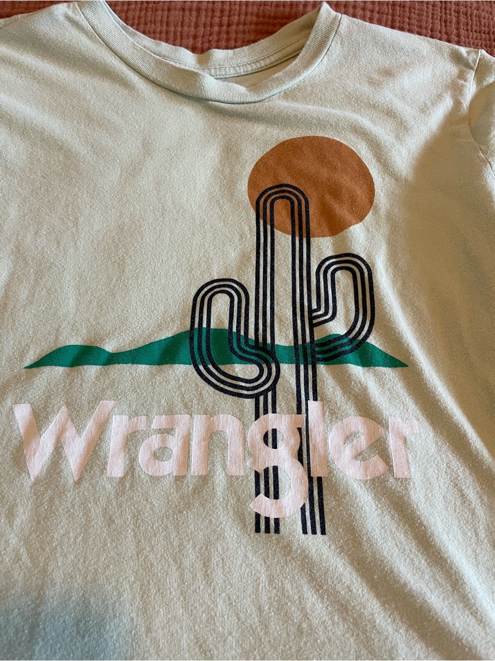 Wrangler Pale Mint Crewneck T‑Shirt with White Logo